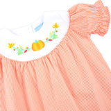 Fall Pumpkin Orange Gingham Yoke Bloomer Set