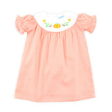 Fall Pumpkin Orange Gingham Yoke Dress