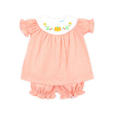 Fall Pumpkin Orange Gingham Yoke Bloomer Set