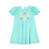 Pumpkin Blossom Green Gingham Dress