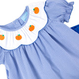 Pumpkin Blue Micro Plaid Yoke Legging Set