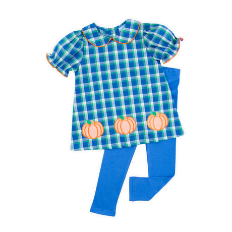 Pumpkin Royal Plaid Sally Legging Set