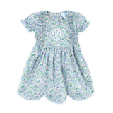 Butchart Garden Blue Smocked Aria Dress