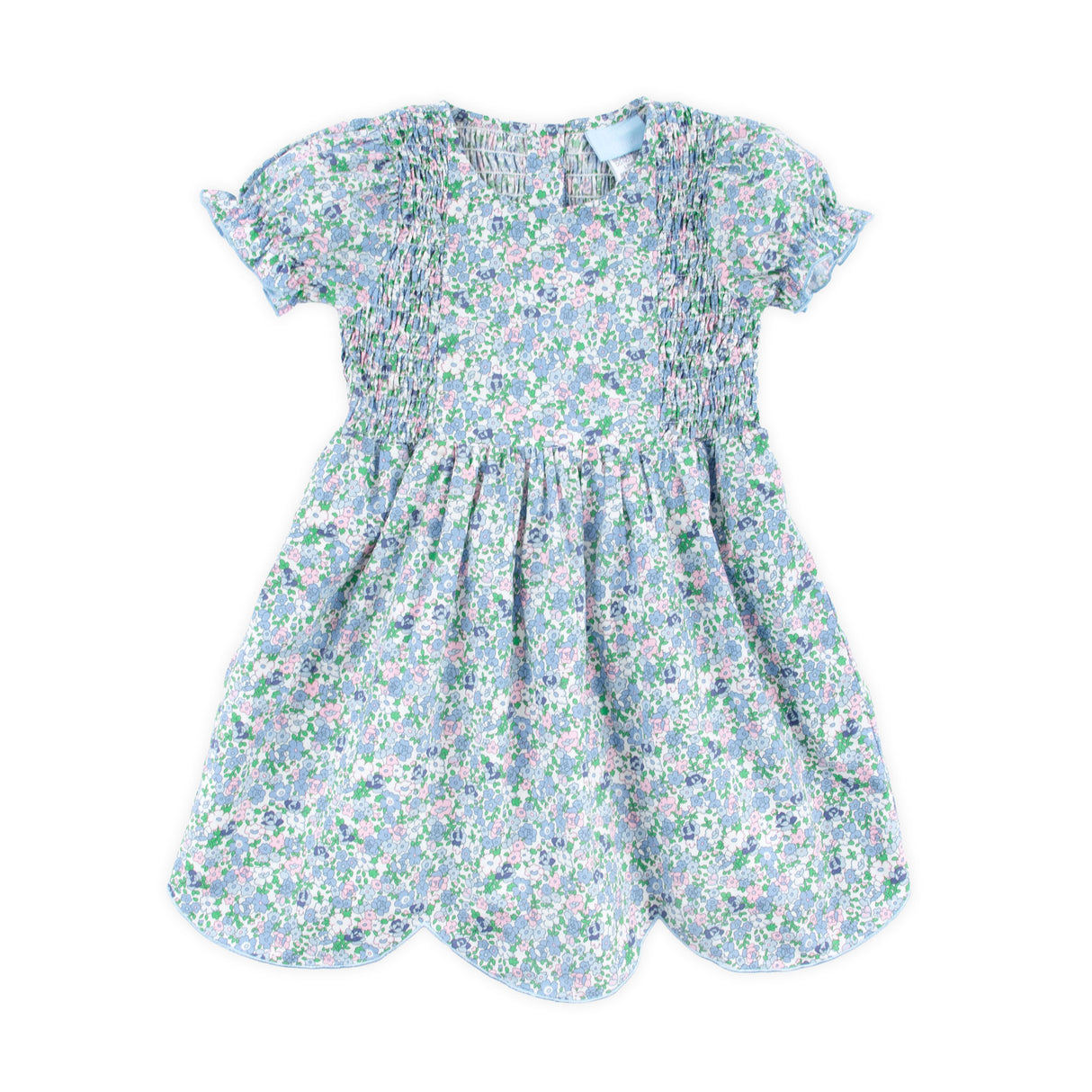 Butchart Garden Blue Smocked Aria Dress