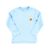 Pumpkin Light Blue Long Sleeve Pocket Shirt