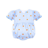 Pumpkin Schiffli Light Blue Gingham Bubble