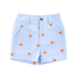 Pumpkin Schiffli Light Blue Gingham Standard Shorts