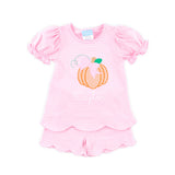 Cute Pumpkin Pink Stripe Cleo Short Set