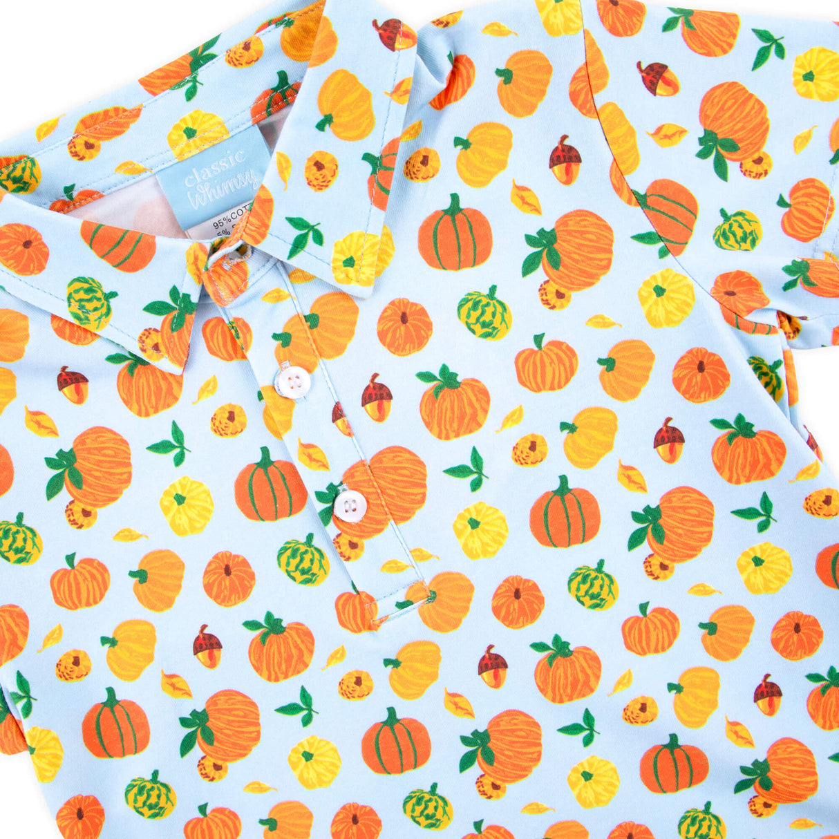 Autumn Pumpkin Blue Polo Shirt