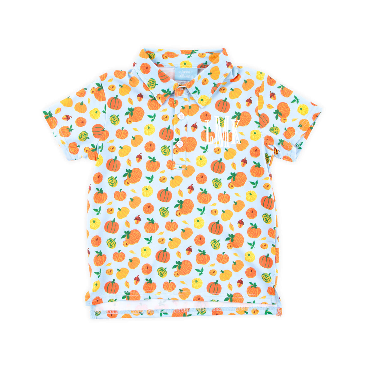 Autumn Pumpkin Blue Polo Shirt