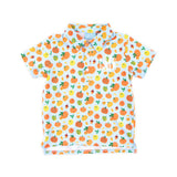 Autumn Pumpkin Blue Polo Shirt
