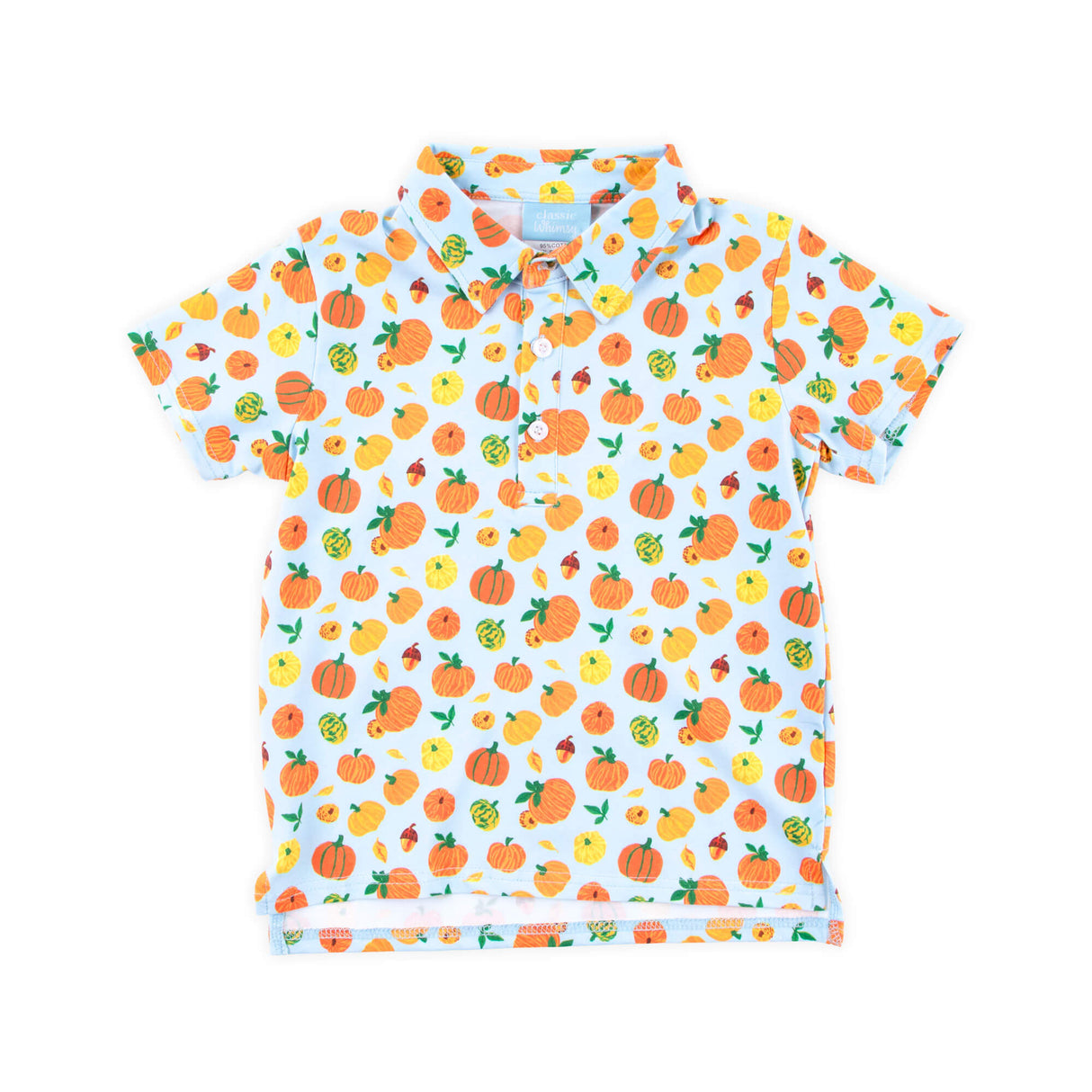 Autumn Pumpkin Blue Polo Shirt