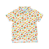Autumn Pumpkin Blue Polo Shirt