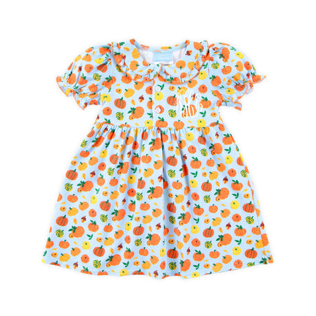 Autumn Pumpkin Blue Lola Dress