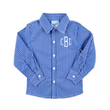 Royal Blue Windowpane Button Down Shirt