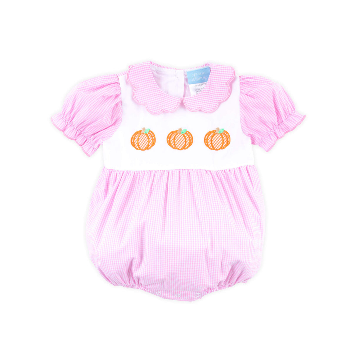 Pumpkin Trio Pink Gingham Bubble