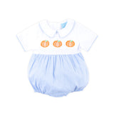 Pumpkin Trio Blue Gingham Bubble