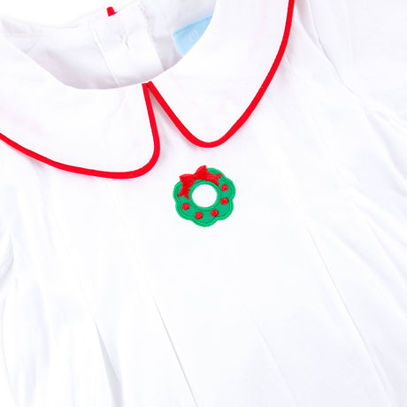 Christmas Wreath White Collared Bubble