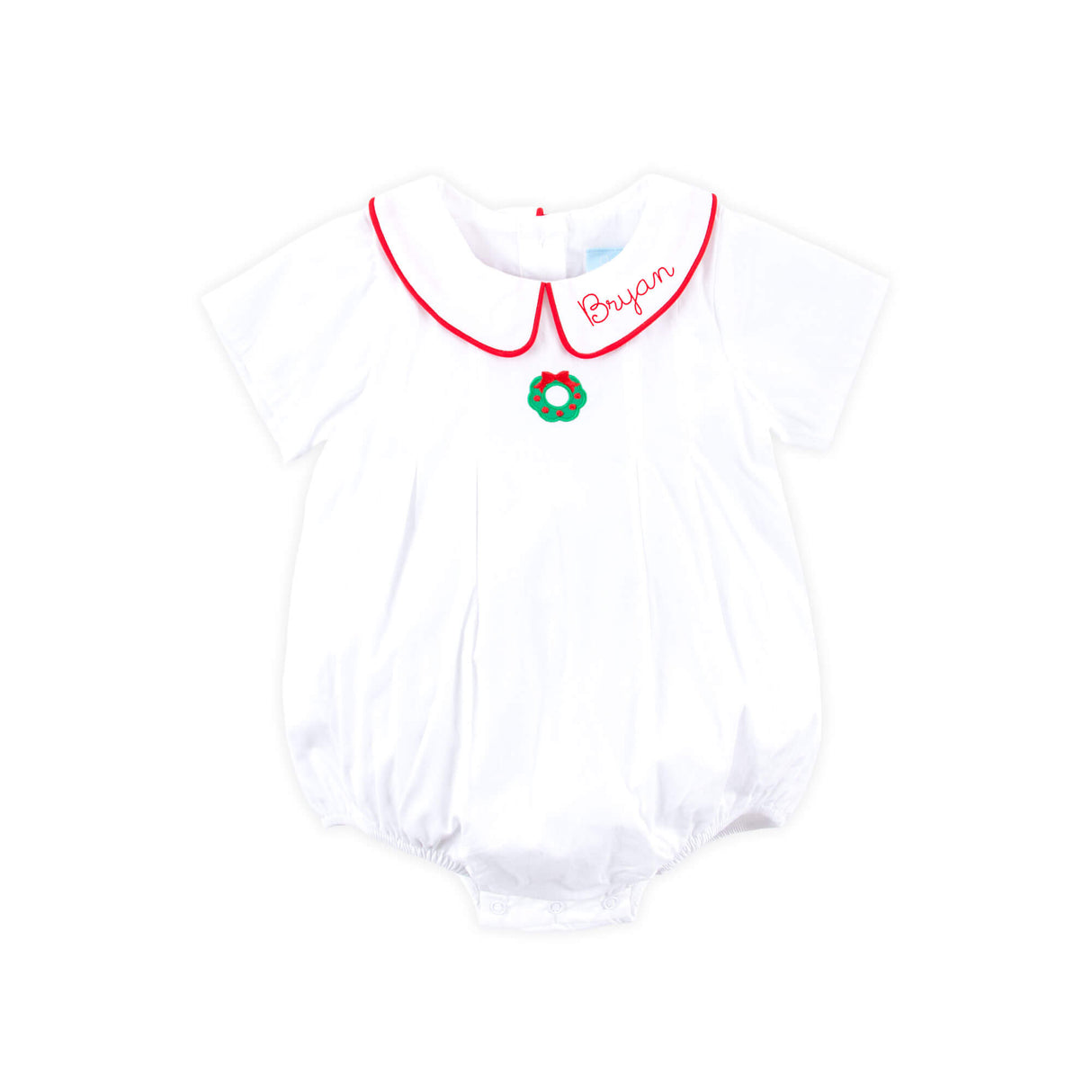 Christmas Wreath White Collared Bubble