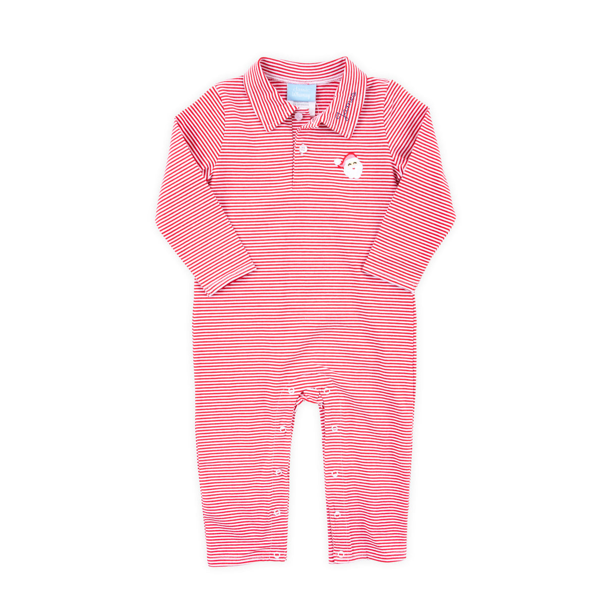 Happy Santa Red Stripe Polo Romper