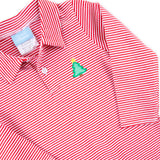 Christmas Tree Red Stripe Polo Romper