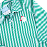 Happy Santa Green Stripe Polo Romper