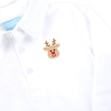 Reindeer White Long Sleeve Polo Shirt