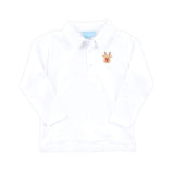 Reindeer White Long Sleeve Polo Shirt