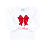 Bow White Long Sleeve Top