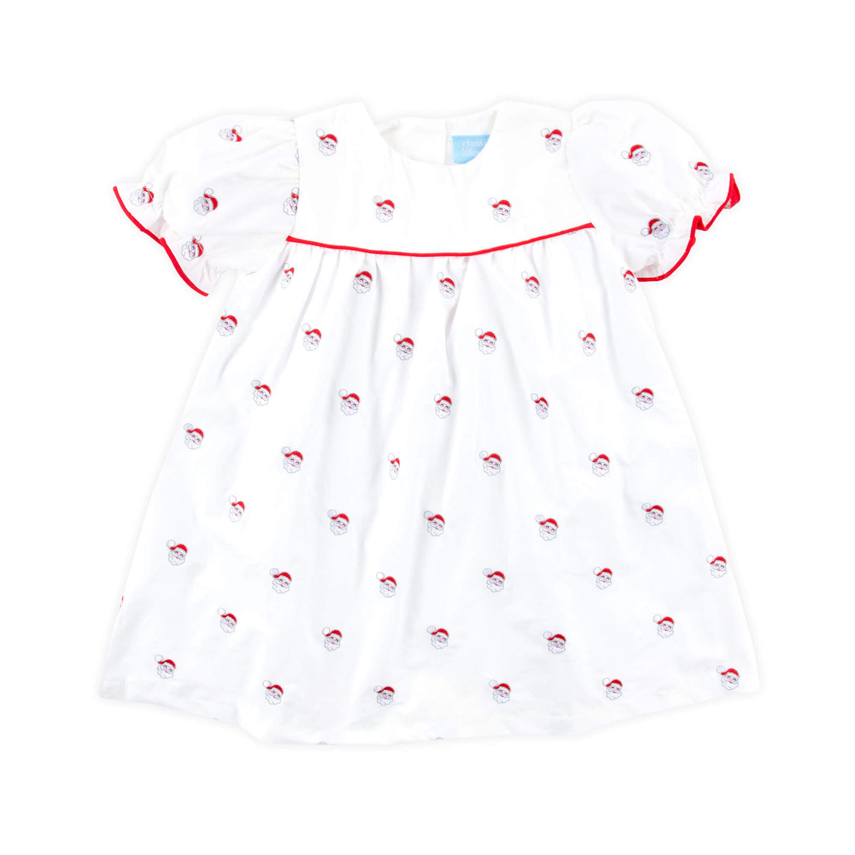 Happy Santa Schiffli White Blair Dress