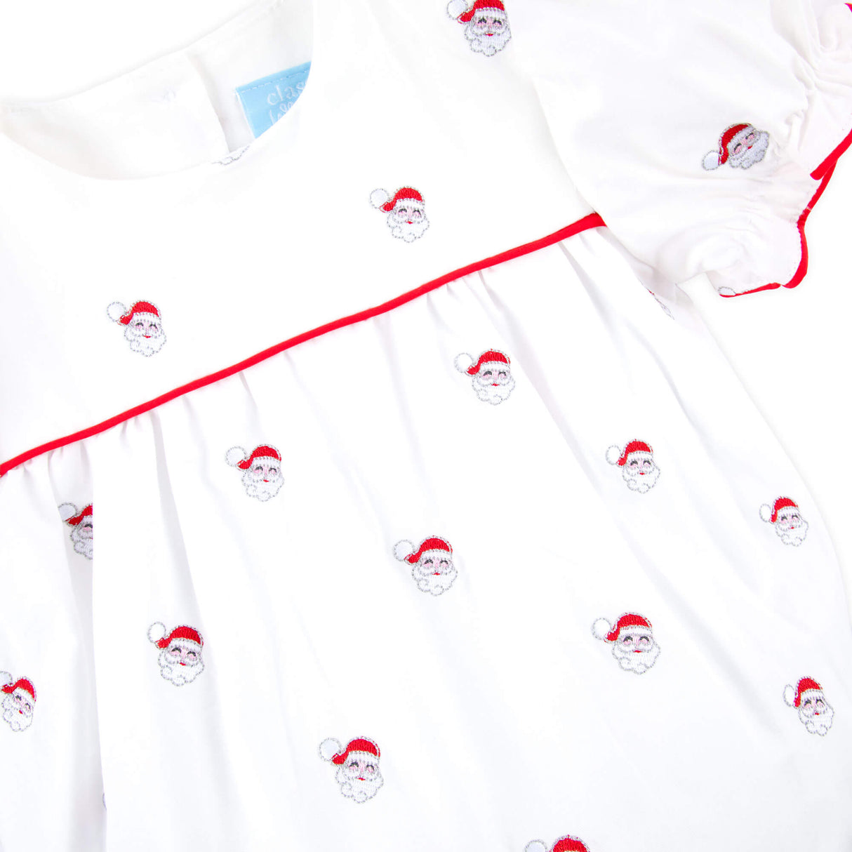 Happy Santa Schiffli White Blair Bloomer Set