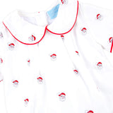 Happy Santa Schiffli White Collared Bubble