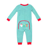 Christmas Cheer Green Stripe Zip Sleeper