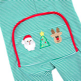 Christmas Cheer Green Stripe Zip Sleeper