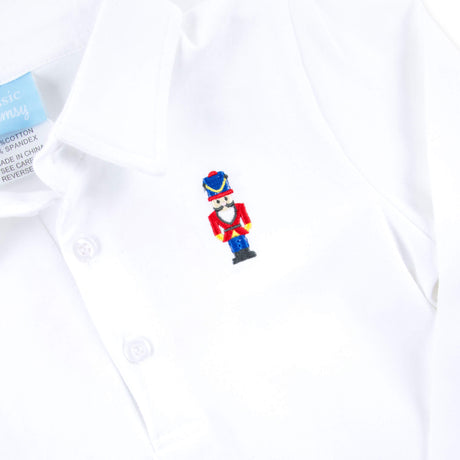 Nutcracker White Long Sleeve Polo Shirt