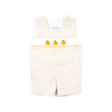 Autumn Pumpkin Smocked Tan Gingham Jon Jon
