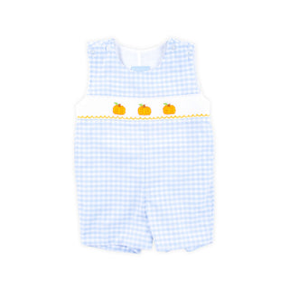 PUMPKIN SMOCKED BLUE CHECK JON JON
