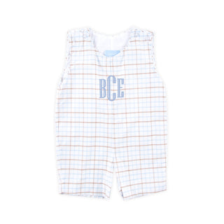 BLUE & TAN PLAID JON JON
