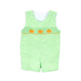 Cluster Pumpkin Smocked Lime Green Gingham Jon Jon