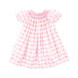 Pumpkin & Bow Trellis Smocked Pink Bishop Dress
