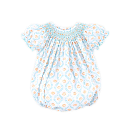 Pumpkin Trellis Smocked Blue Bishop Bubble