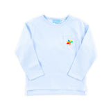 Turkey Light Blue Stripe Pocket Long Sleeve Shirt