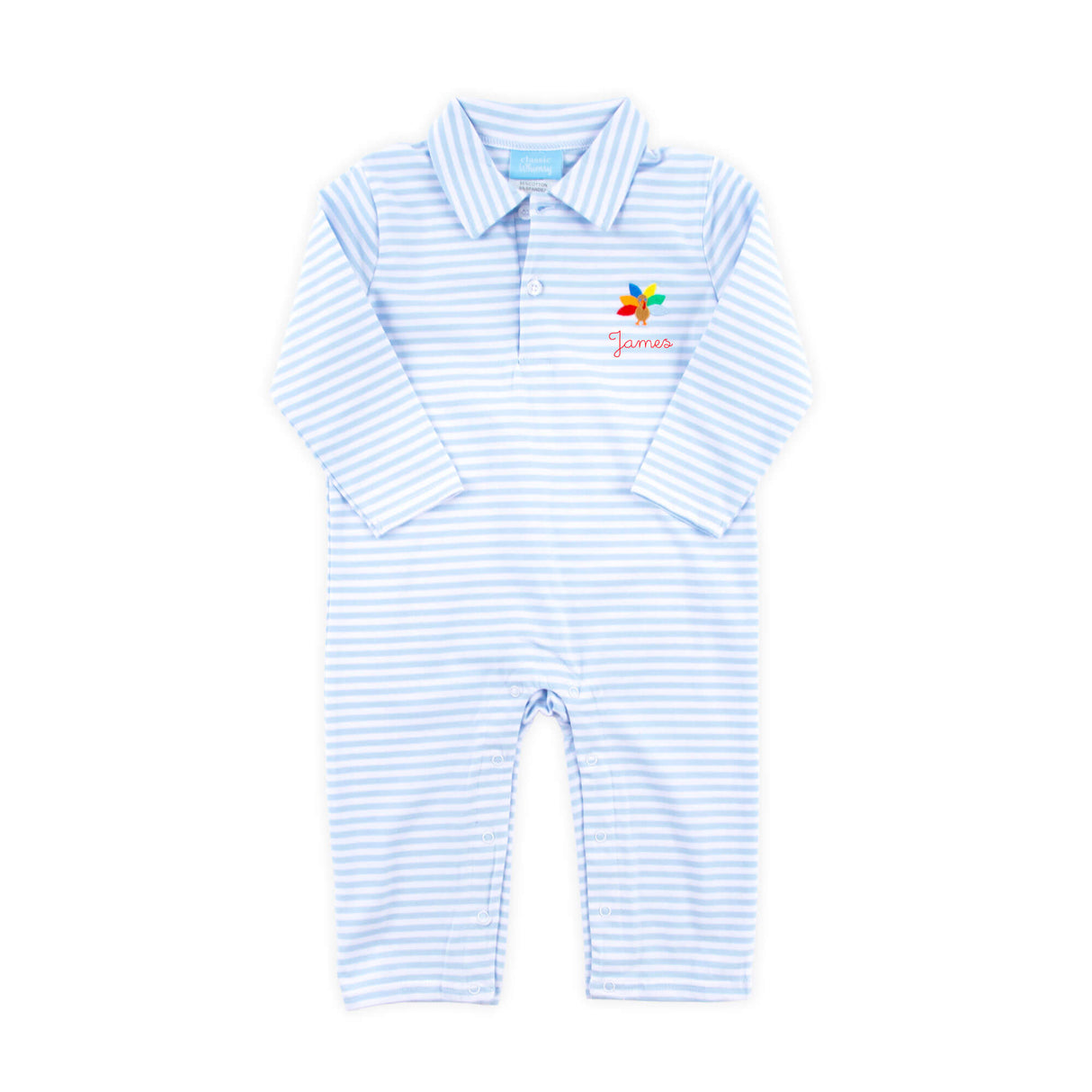 Turkey French Blue Stripe Polo Romper