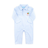 Turkey French Blue Stripe Polo Romper