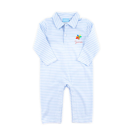 Turkey French Blue Stripe Polo Romper