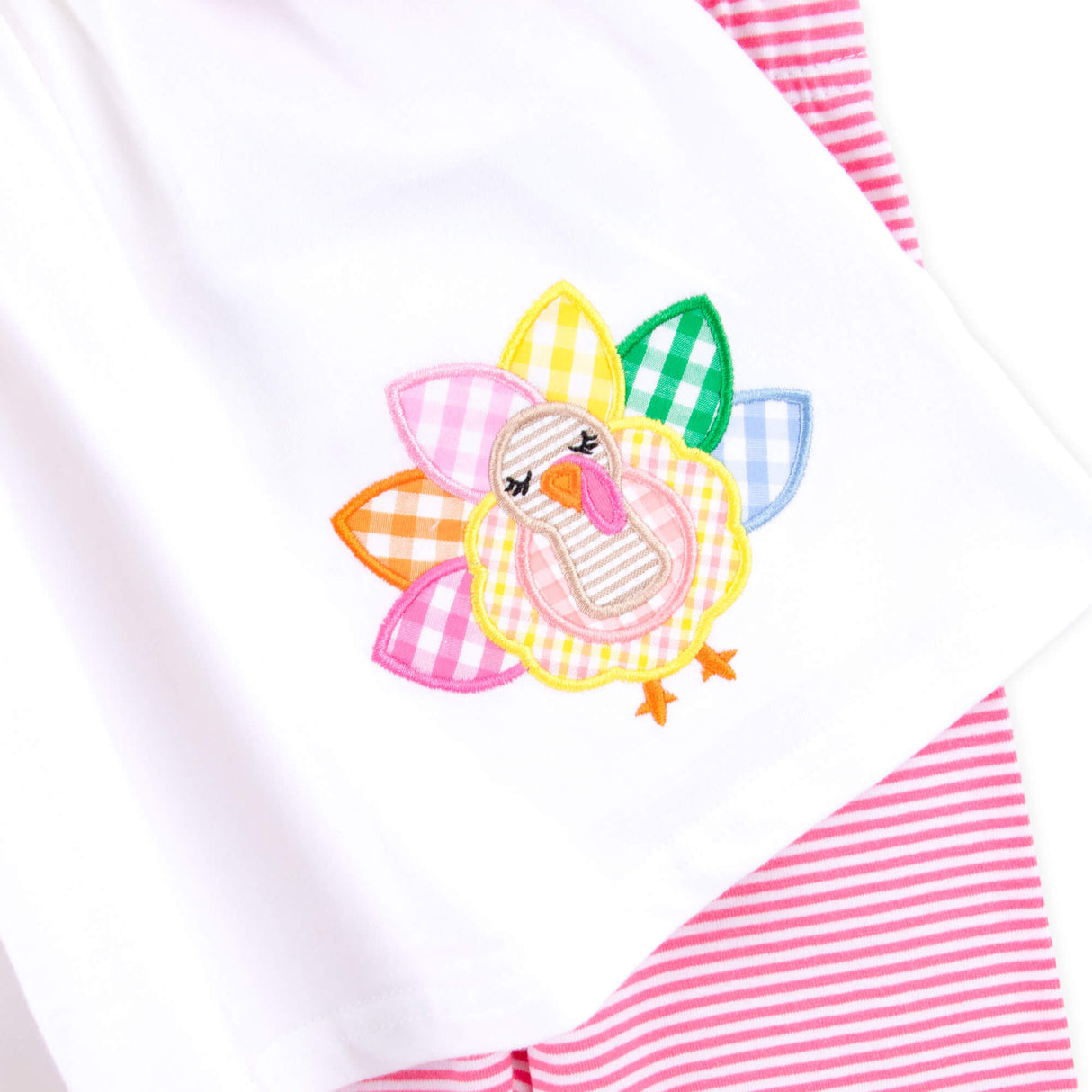 Adorable Turkey Pink Stripe Olivia Legging Set