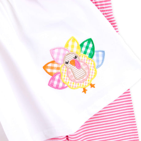 Adorable Turkey Pink Stripe Olivia Legging Set