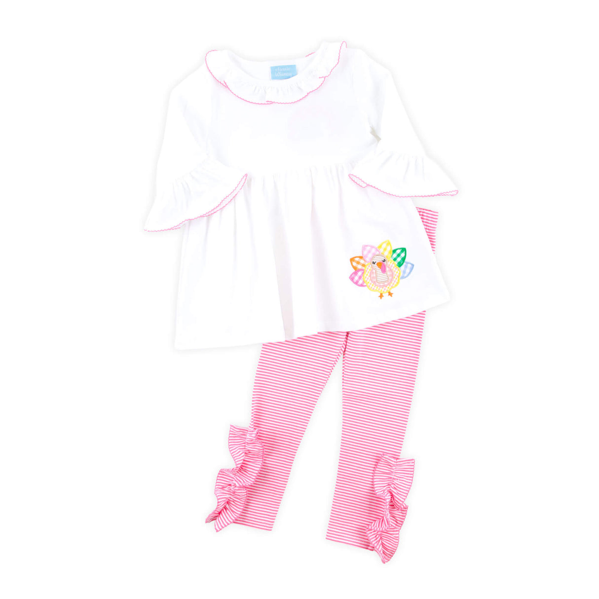 Adorable Turkey Pink Stripe Olivia Legging Set
