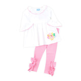 Adorable Turkey Pink Stripe Olivia Legging Set