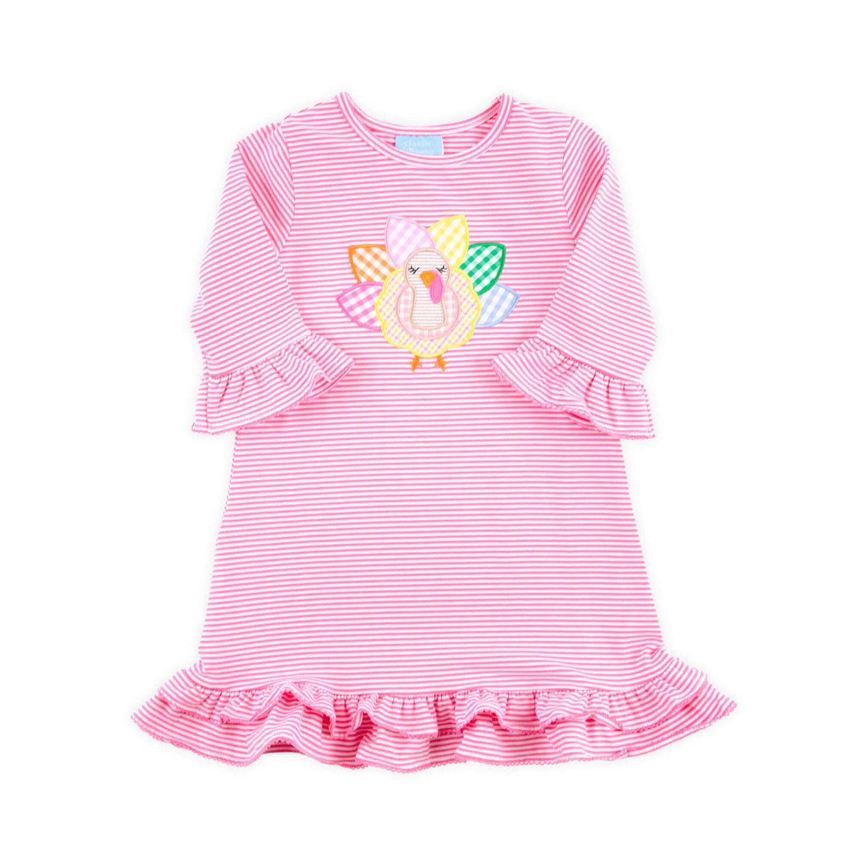 Adorable Turkey Pink Stripe Milly Dress